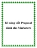 Kĩ năng viết Proposal dành cho Marketers